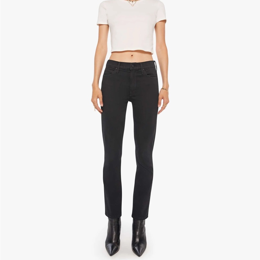 MOTHER Black Mid Rise Dazzler jeans